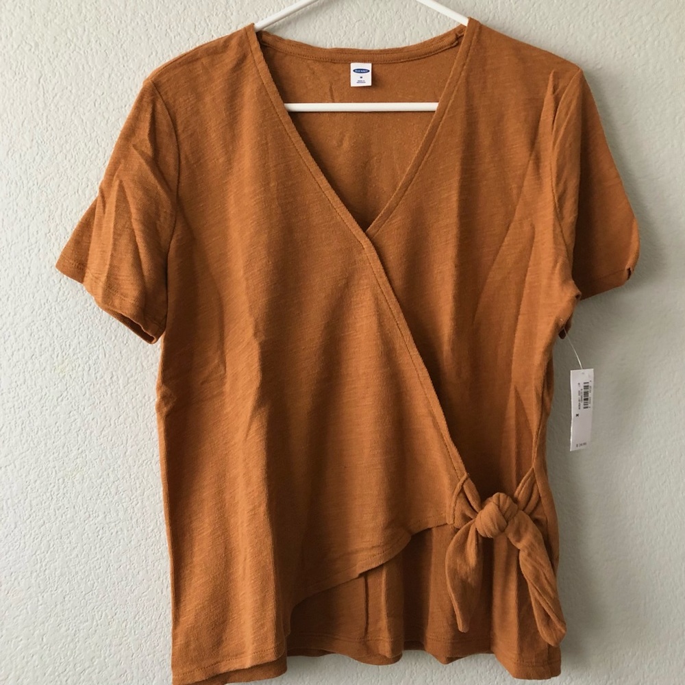OLD NAVY Mustard Wrap Tie Top